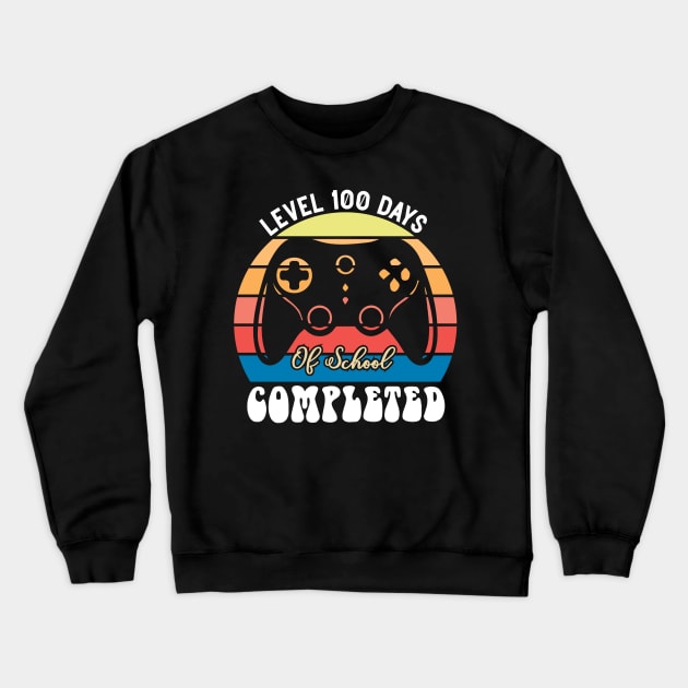 Level 100 days of school completed sunset design Crewneck Sweatshirt by Fun Planet